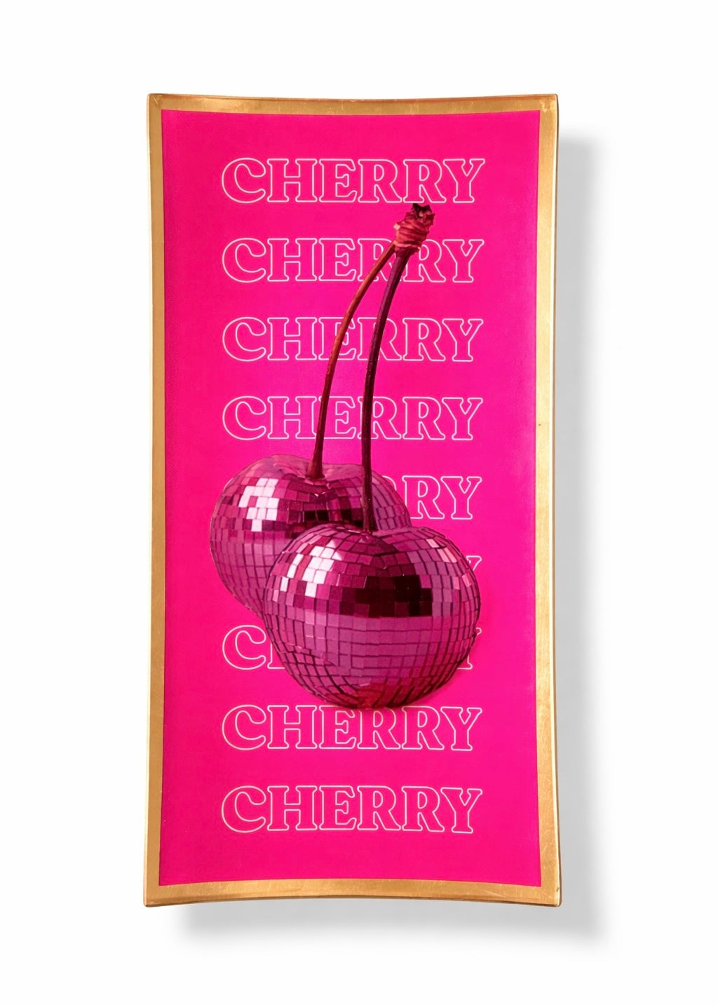 Glas Tablett `Cherry`