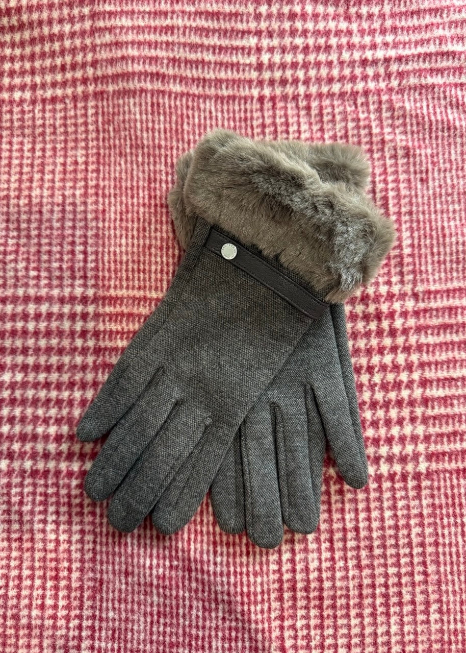 Handschuhe mit Fell 'Braun'