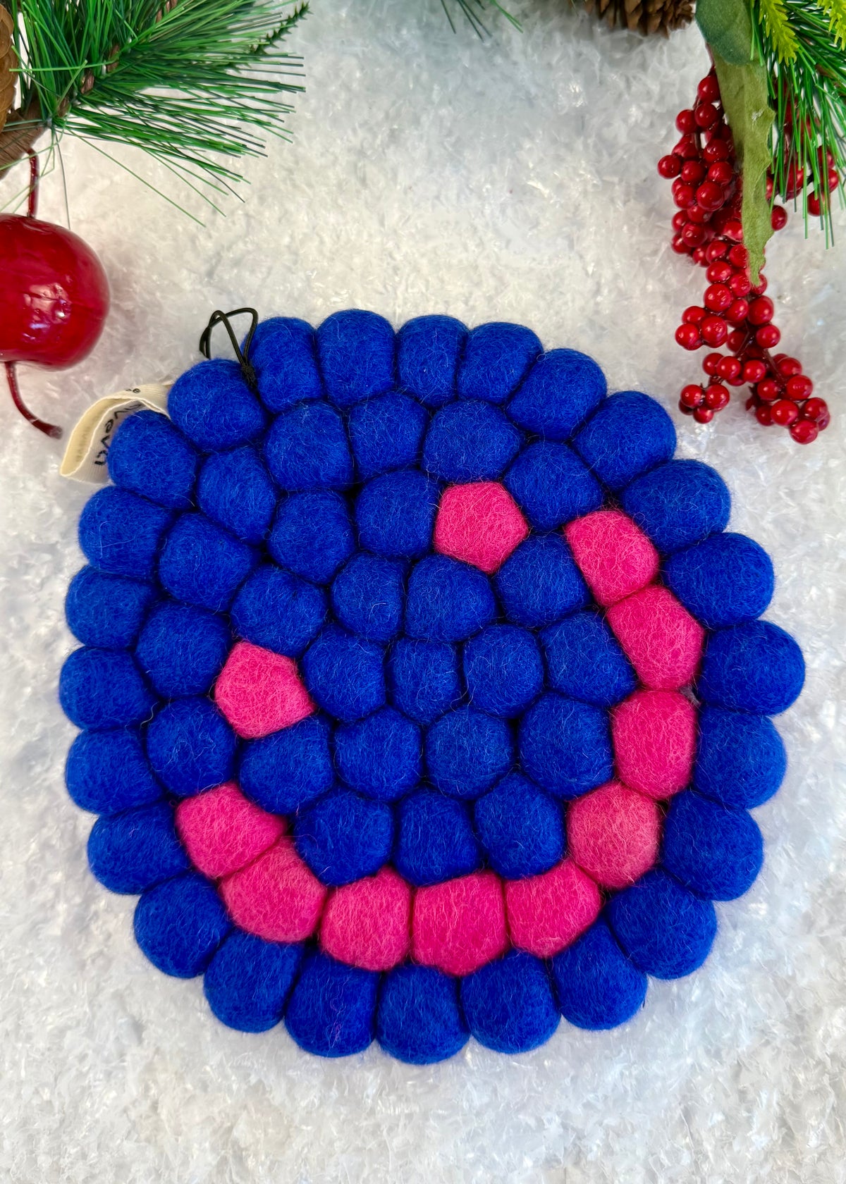 Topfuntersetzer 'Smiley' Blau