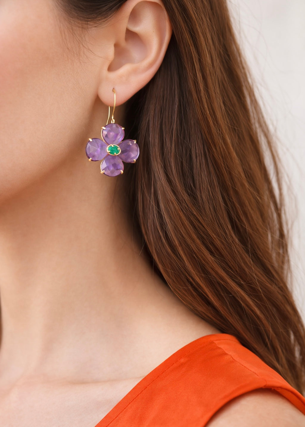 Ohrringe 'Blume' Lila