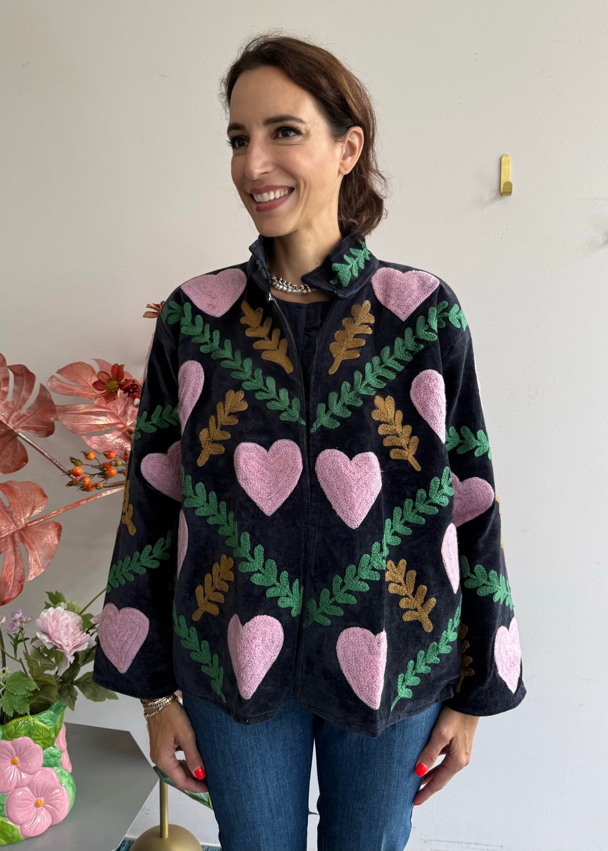 Bohojacke aus Samt &#39;Schwarz&#39;