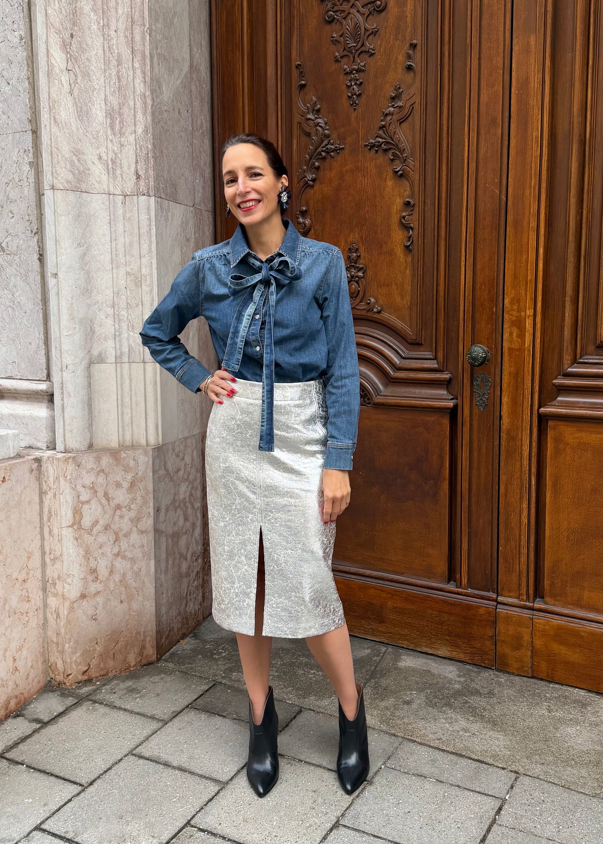 Bleistiftrock 'Silber'