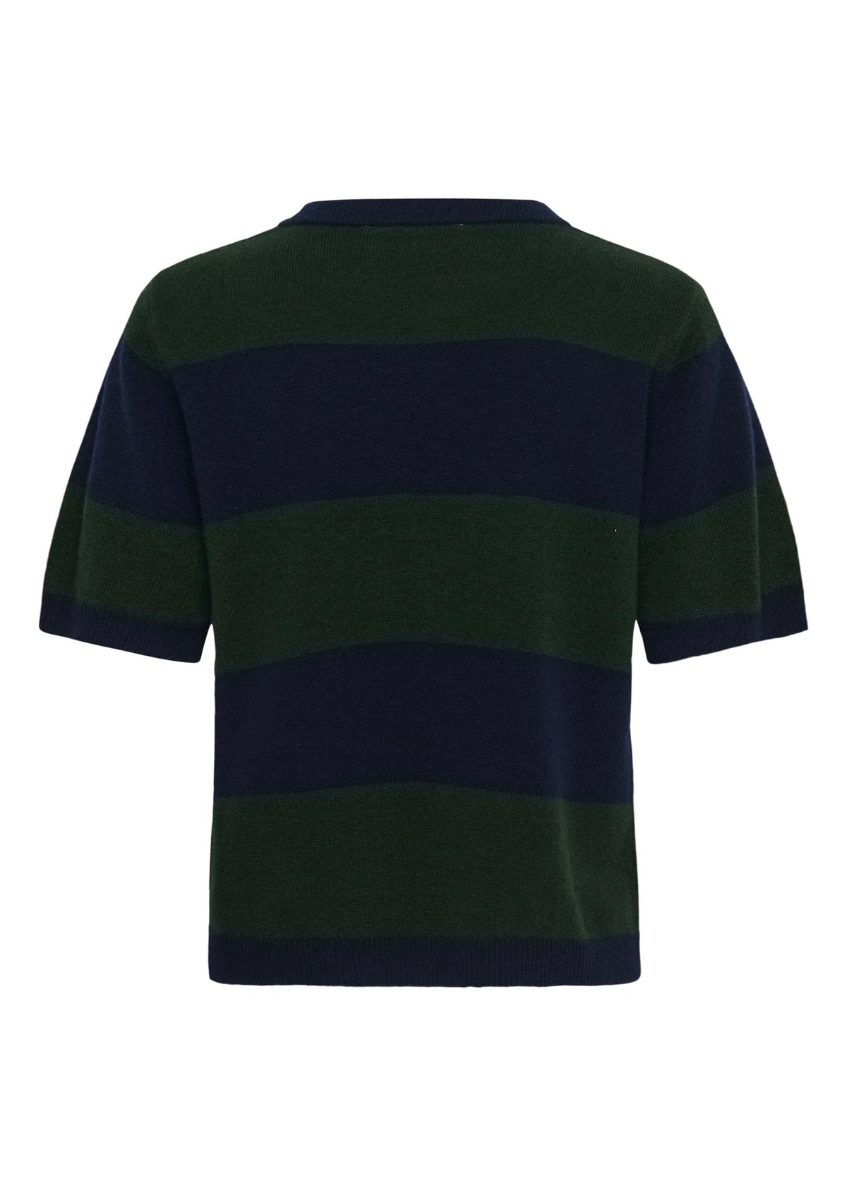 Ringelpullover Kurzarm 'Navy-Grün'