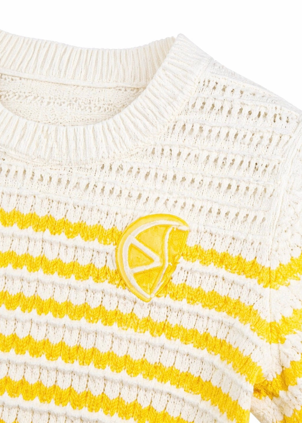 Kurzarm Strickpullover 'Zitrone'
