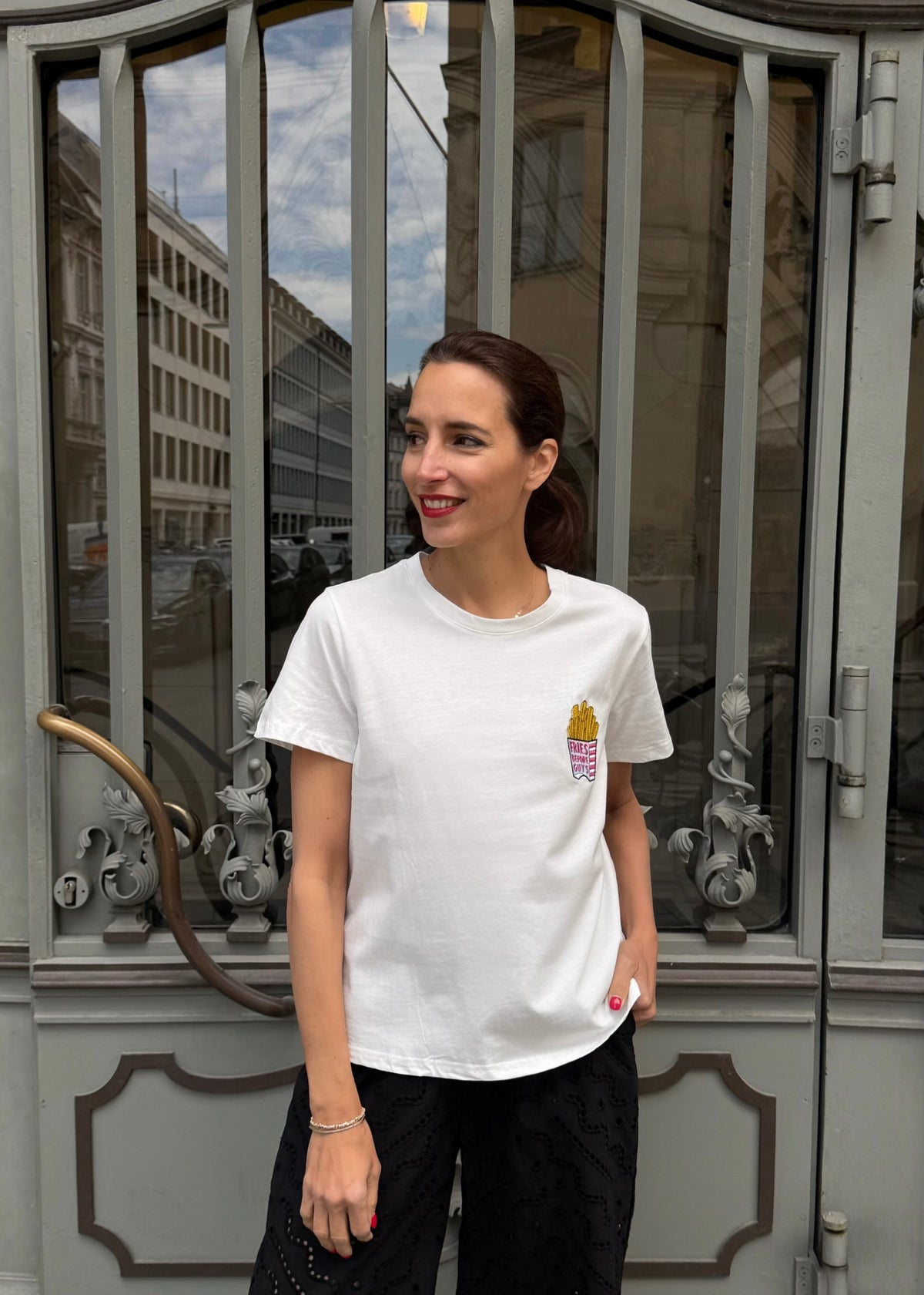 T-Shirt &#39;Fries Before Guys&#39; Weiß