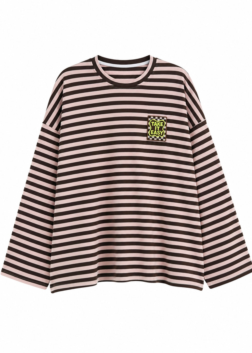 Ringel Longsleeve 'Braun-Rosa'