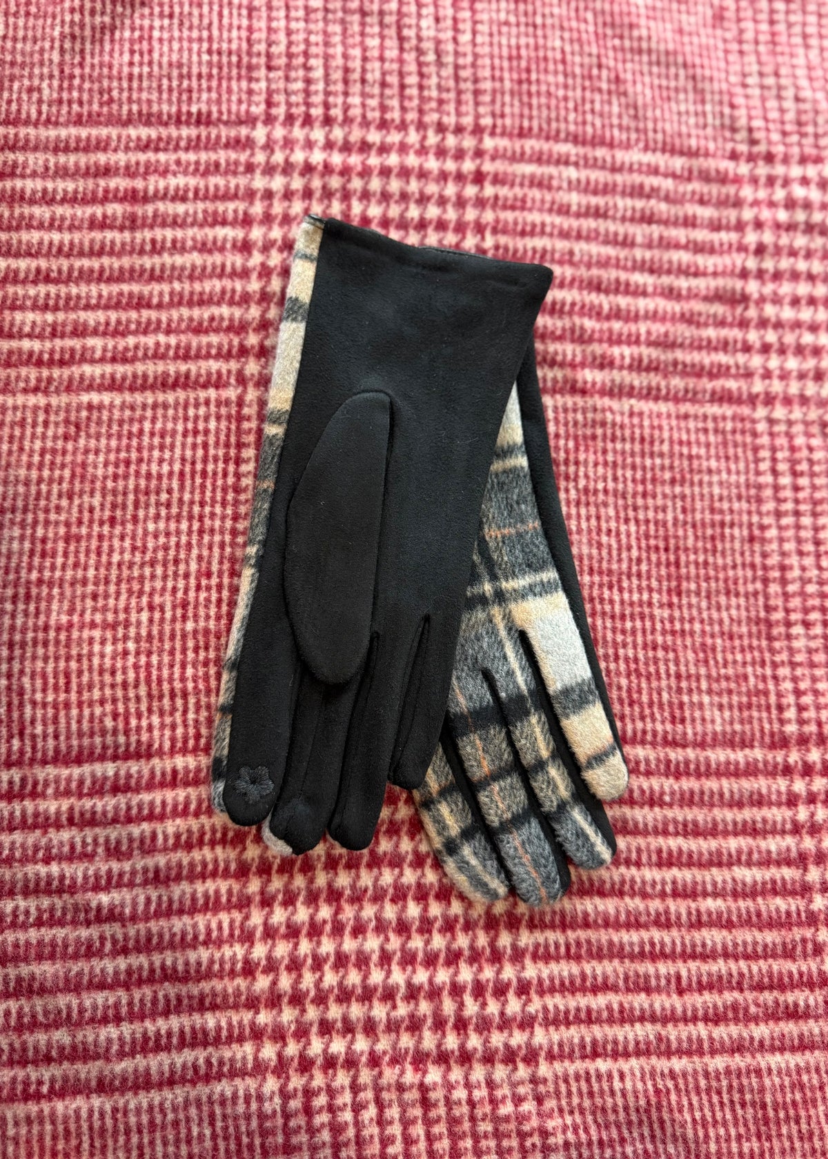 Handschuhe 'Karo' Schwarz