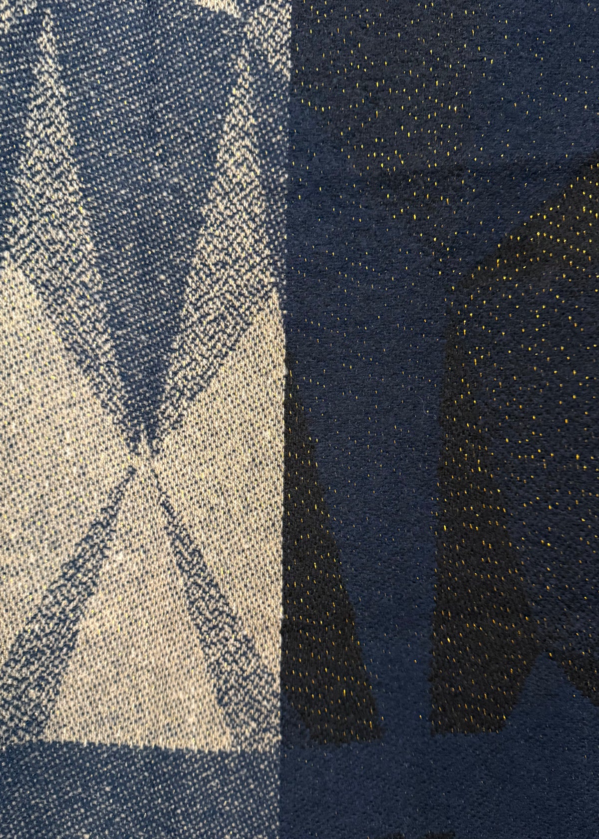 Schal mit Lurex 'Blau-Beige'