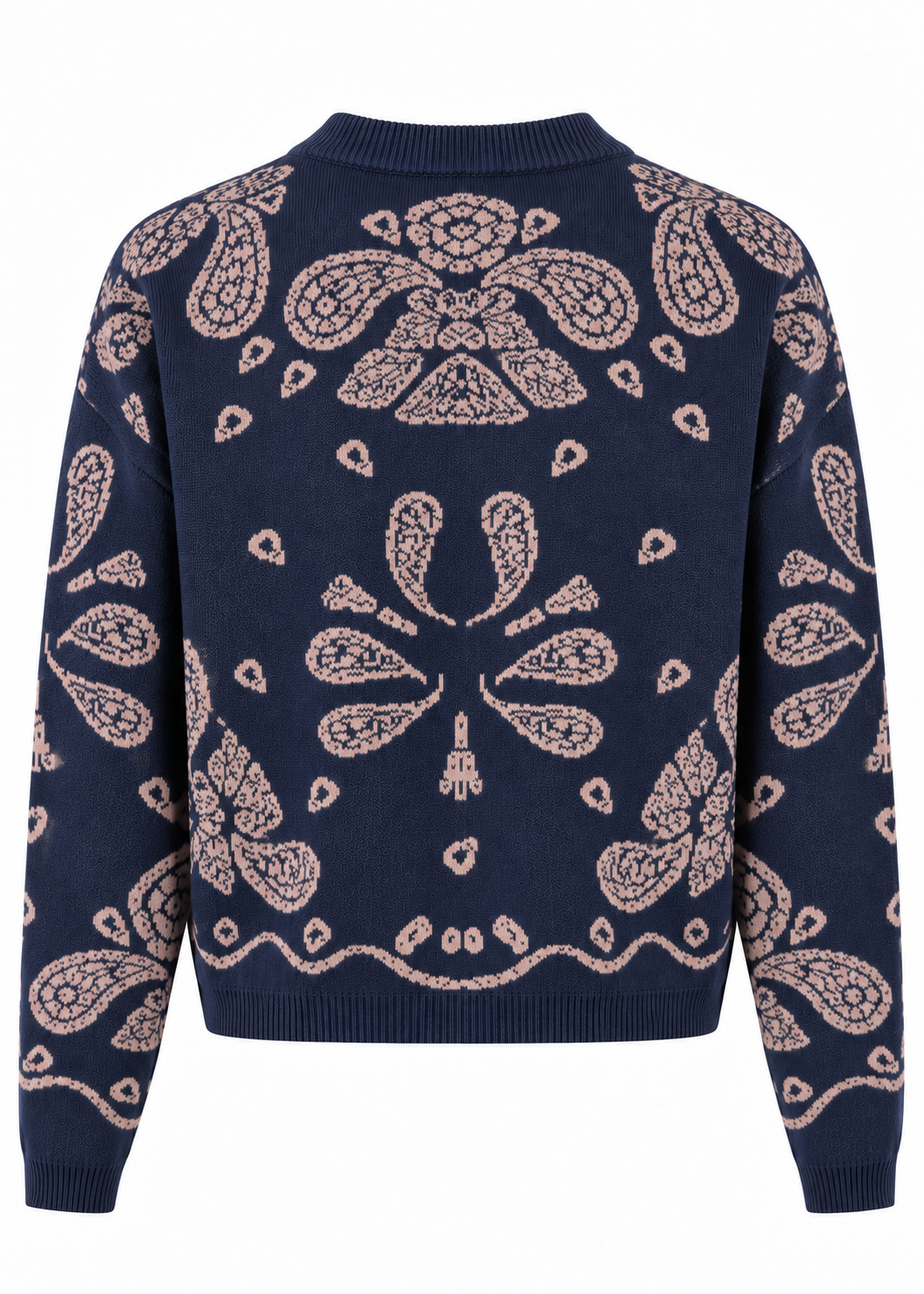 Jacquard-Strickjacke 'Paisley' Navy
