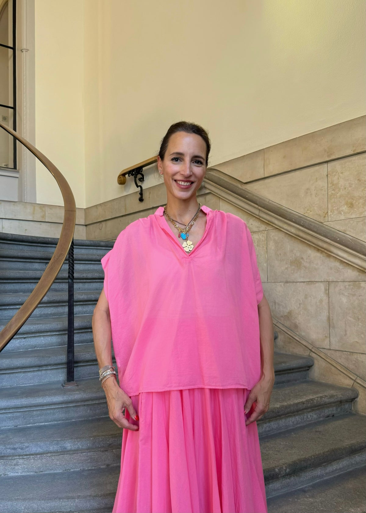 Kurzarm Bluse &#39;Pink&#39;
