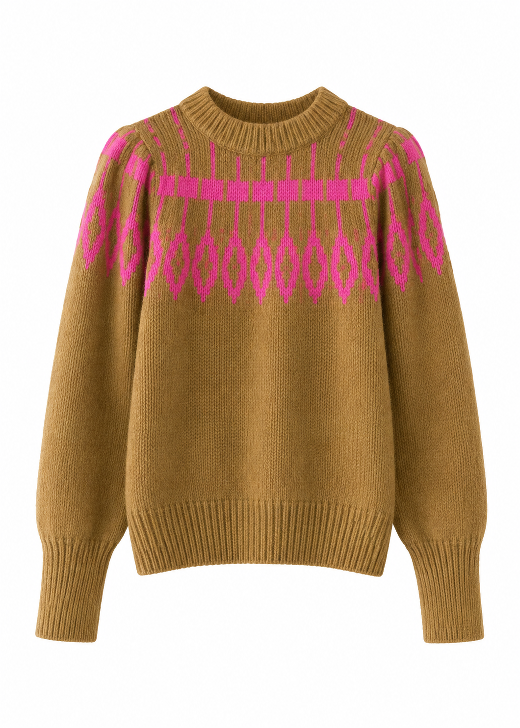 Strickpullover 'Olive-Fuchsia'