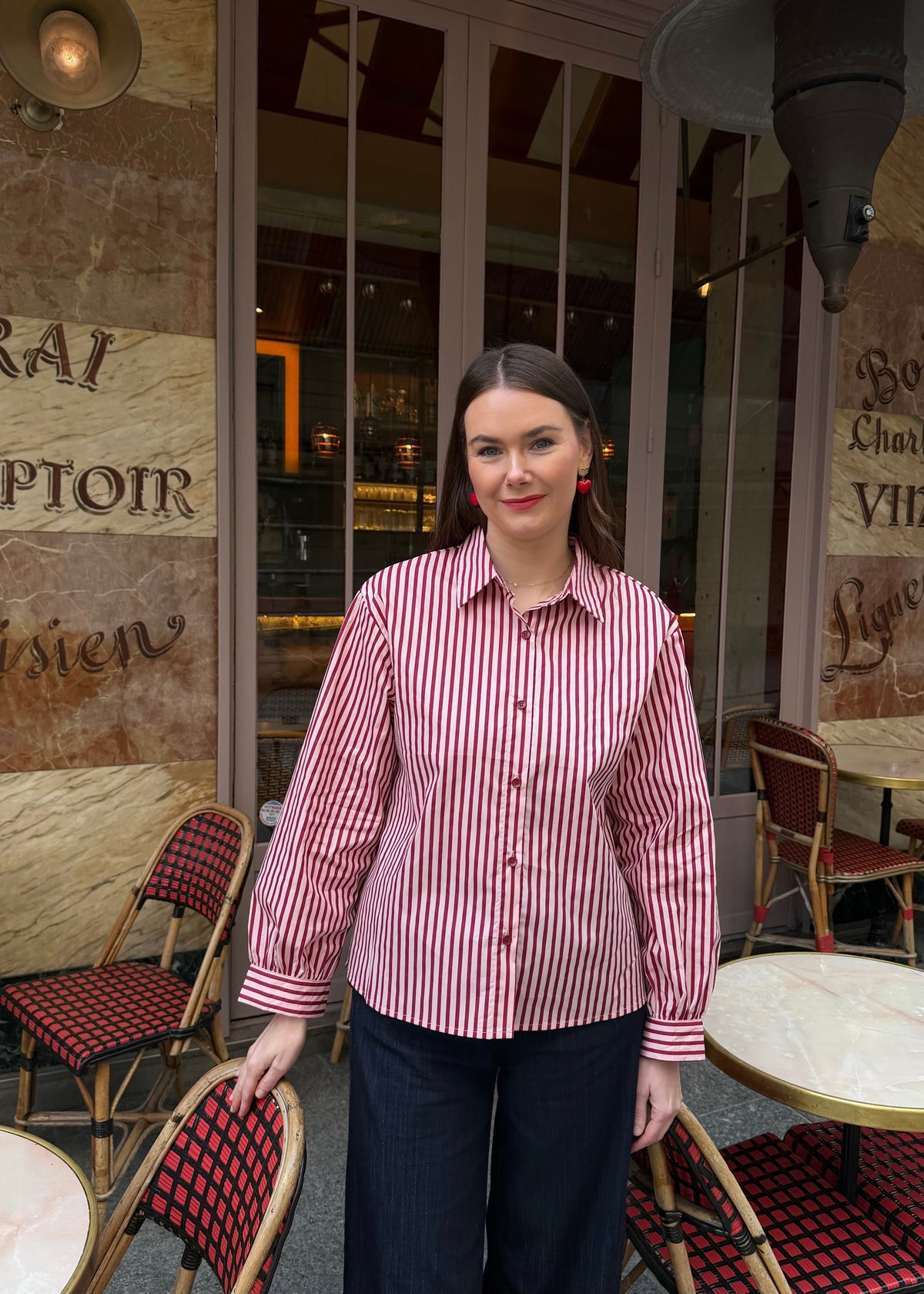 Hemdbluse 'Herz' rosé