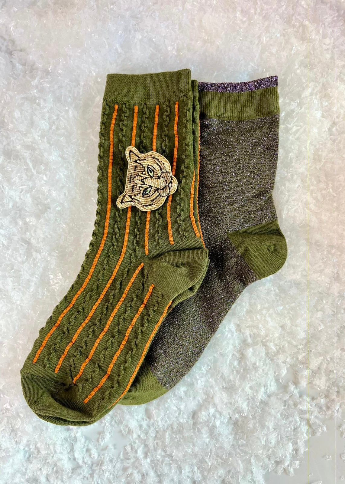 2er-Set Socken 'Tiger' Khaki