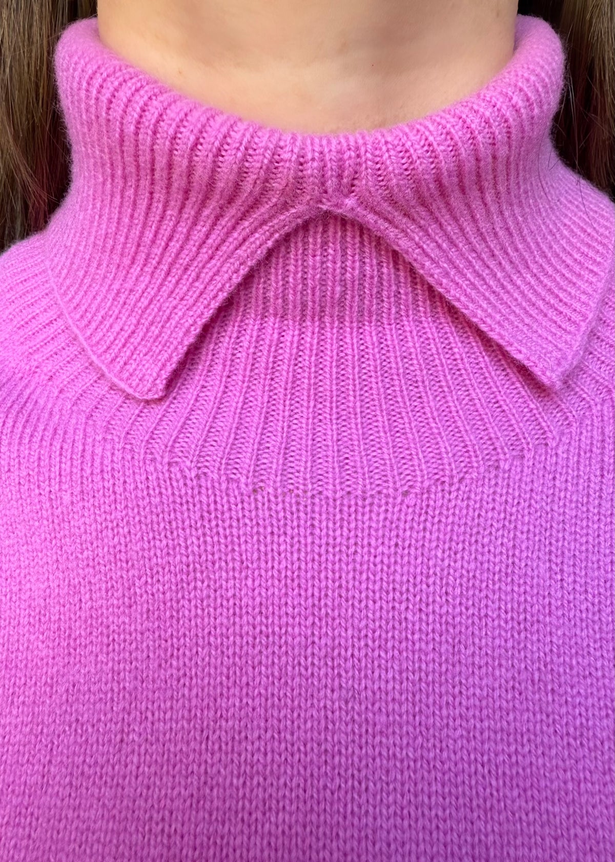 Rollkragenpullover Kurzarm &#39;Pink&#39;