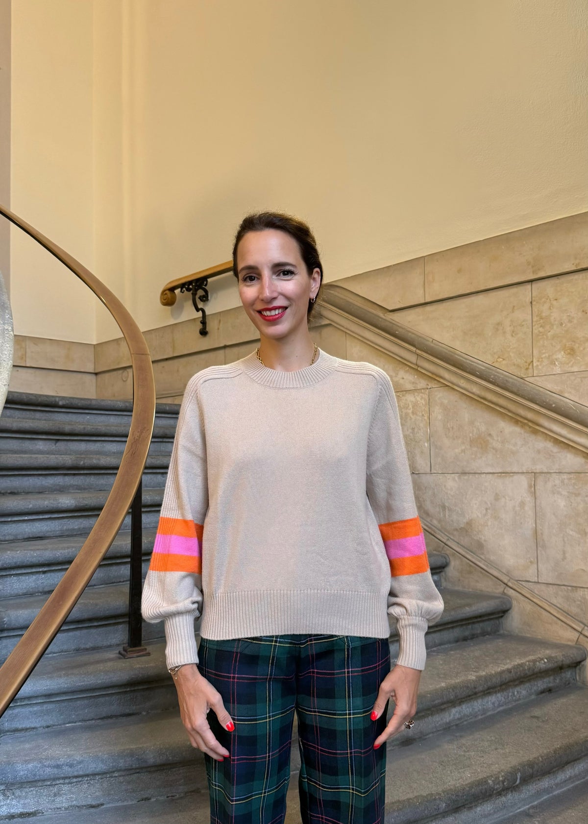 Pullover mit Ballonärmel &#39;Sand&#39;
