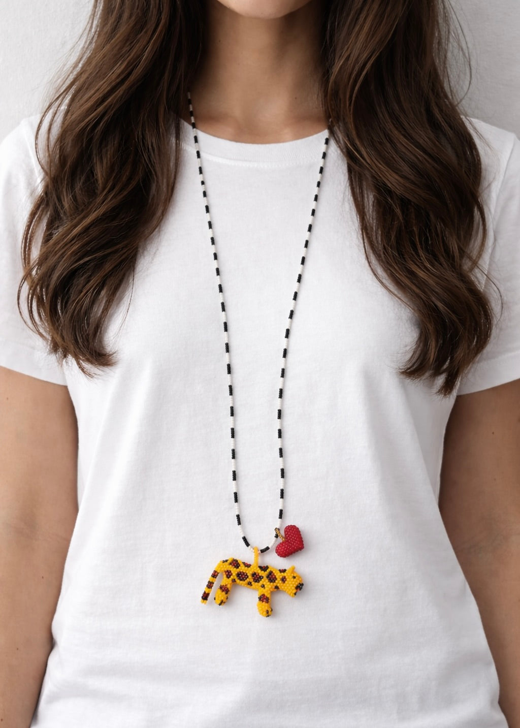 Kette 'Beads' mit Leoparden-Anhänger