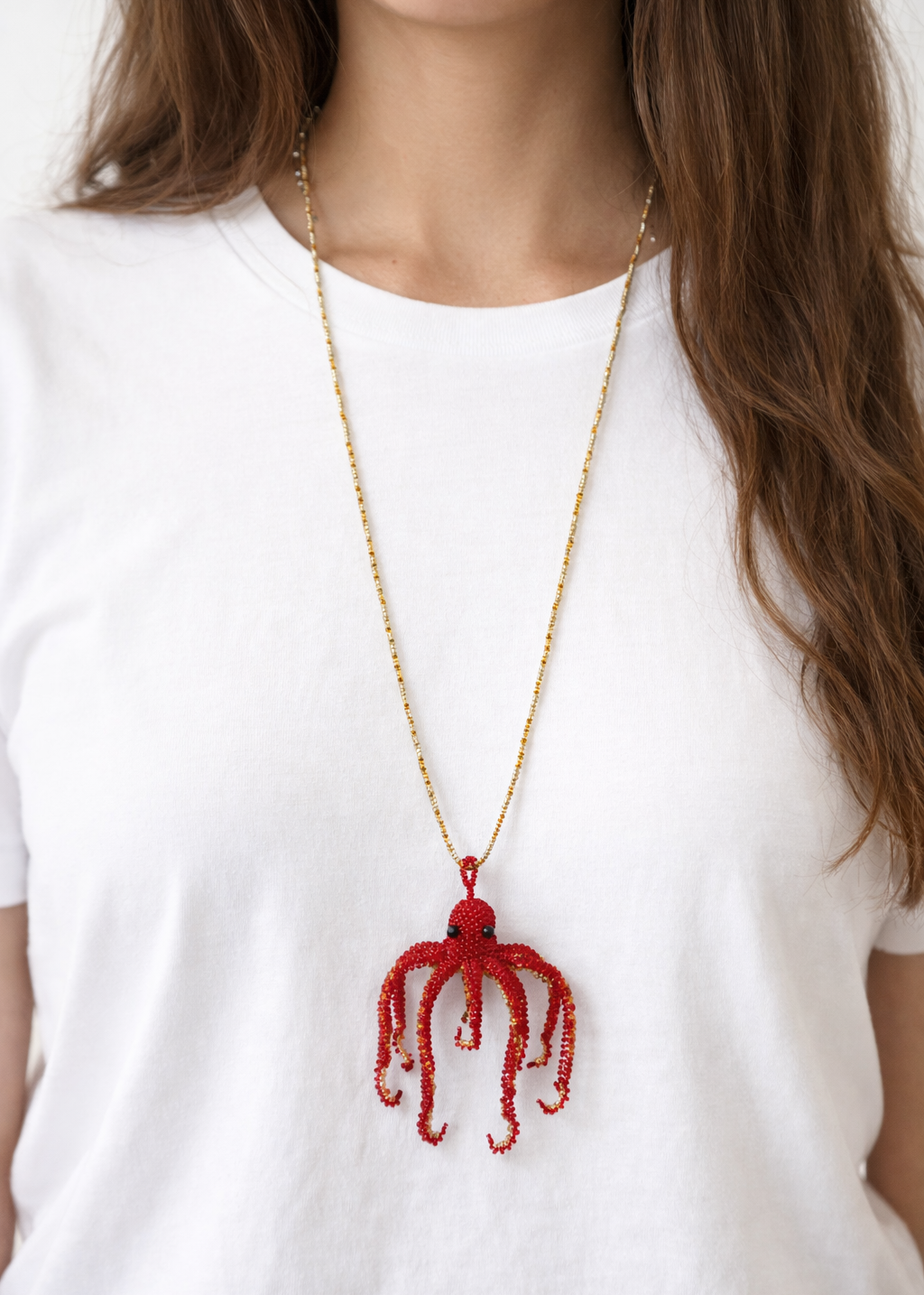 Kette 'Beads' mit Oktopus-Anhänger