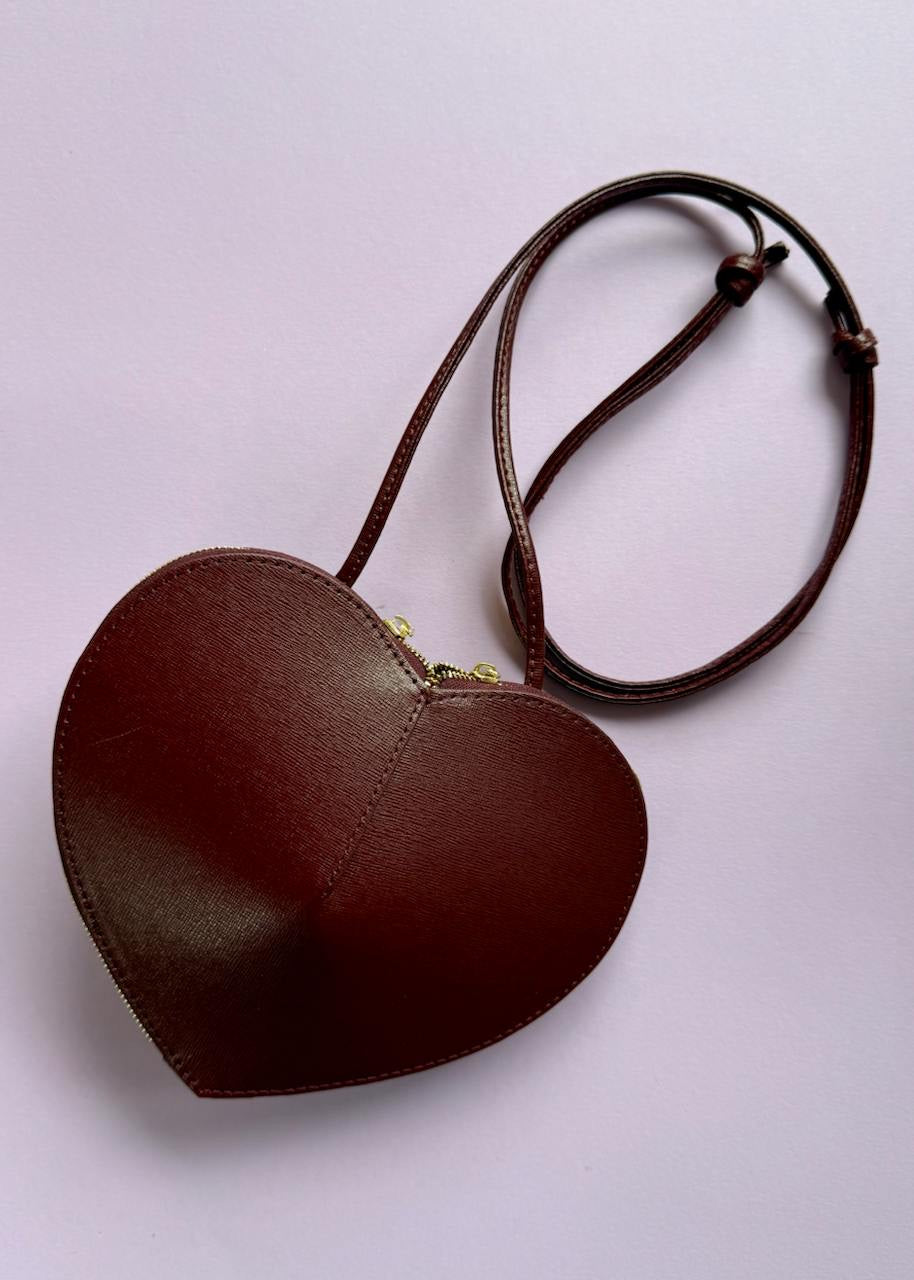 Schultertasche &#39;Herz&#39; Bordeaux