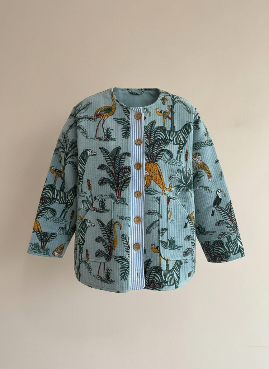 Jacke aus Samt 'Hellblau'