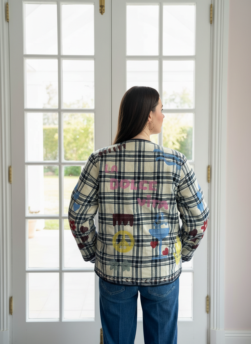 Jacke mit Stickerei 'Check'