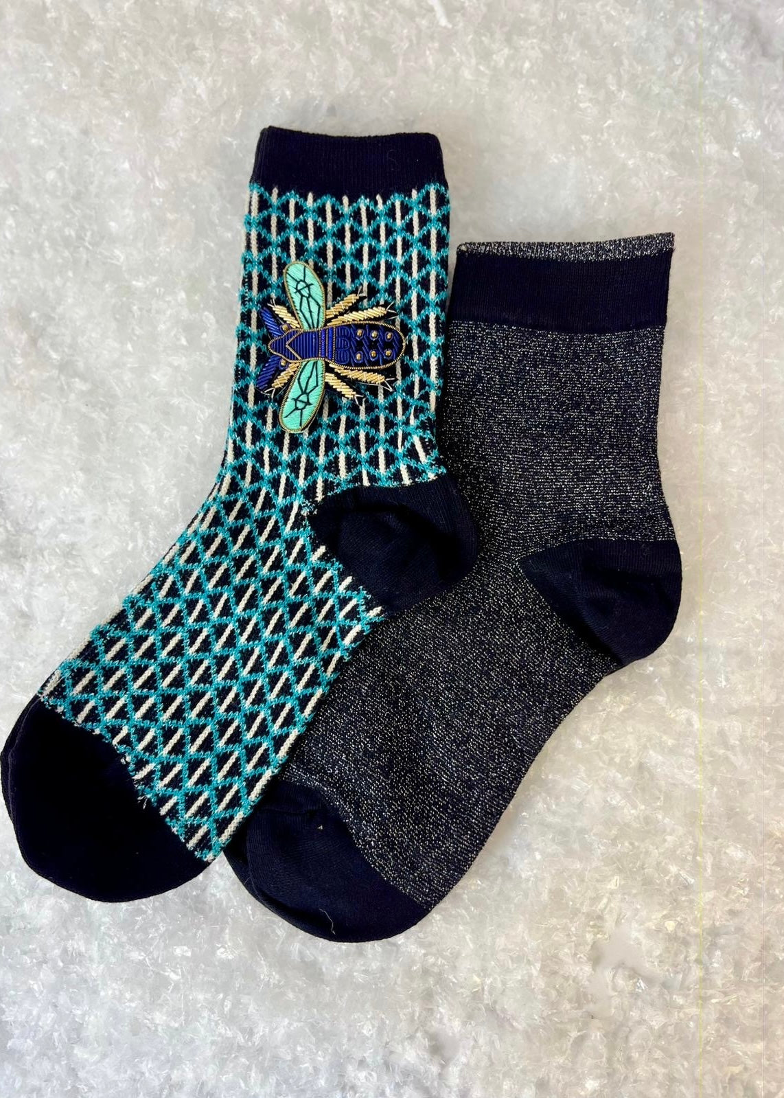 2er-Set Socken 'Fliege' Türkis