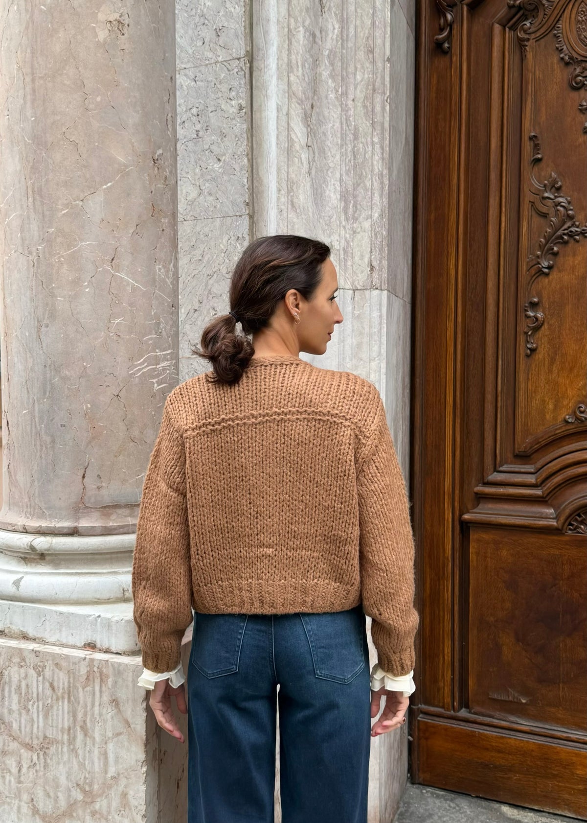 Strickjacke mit Schmuckknöpfen &#39;Braun&#39;
