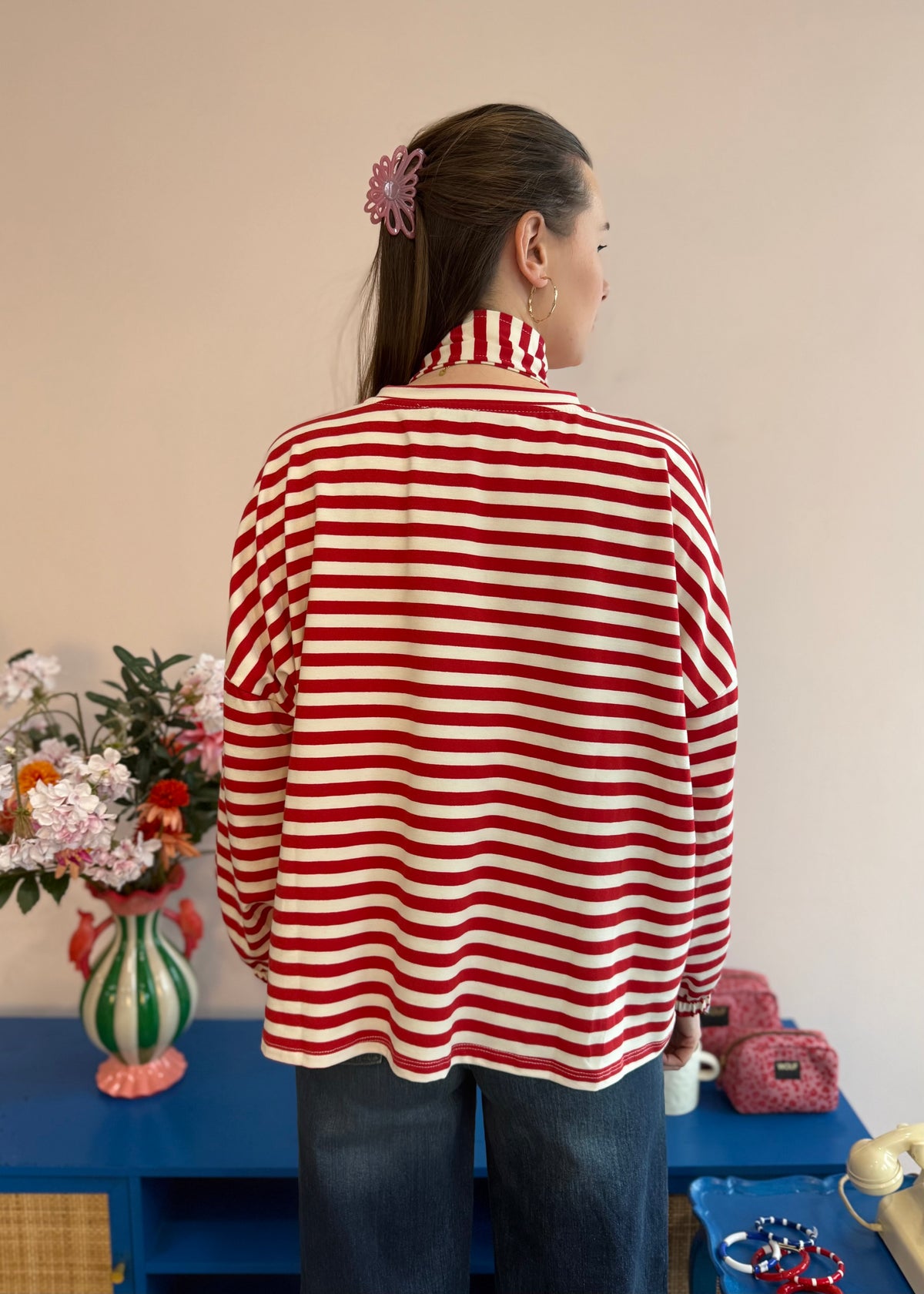 Ringel-Sweatshirt 'Rot'