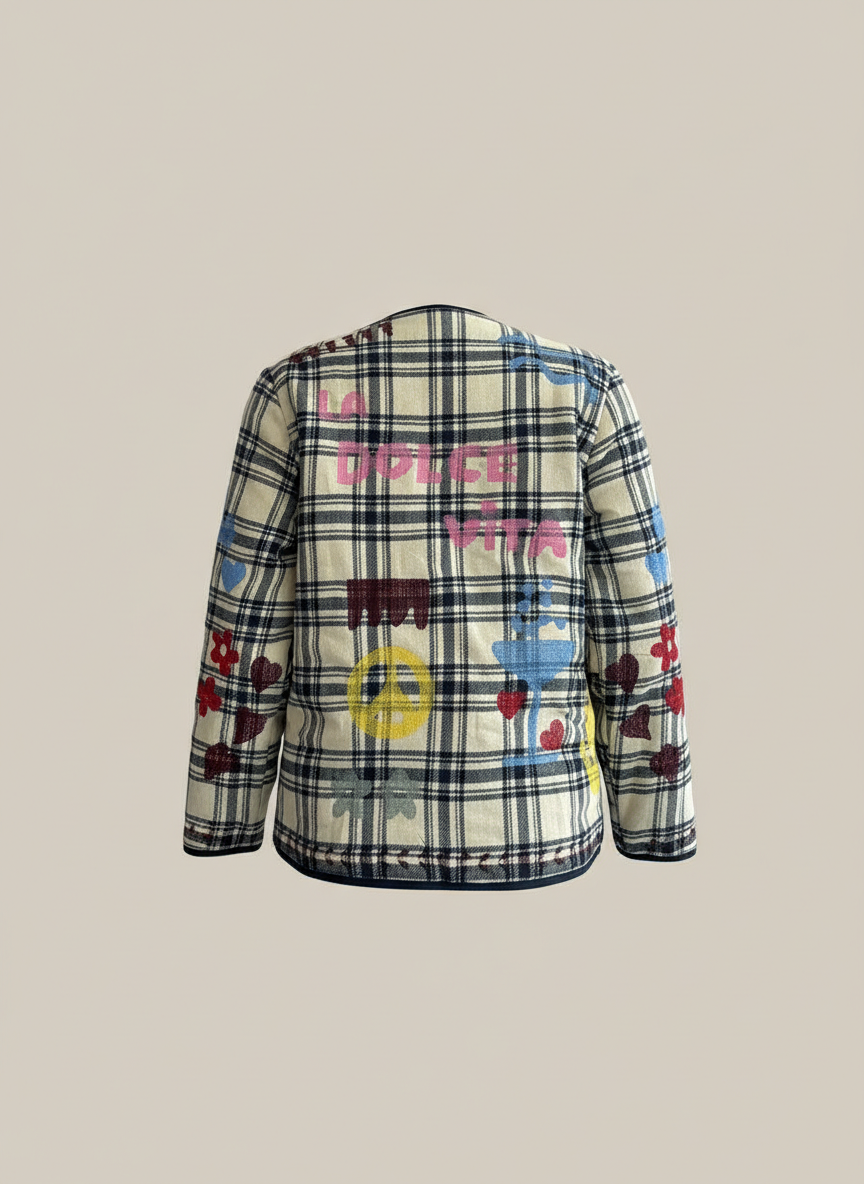 Jacke mit Stickerei 'Check'