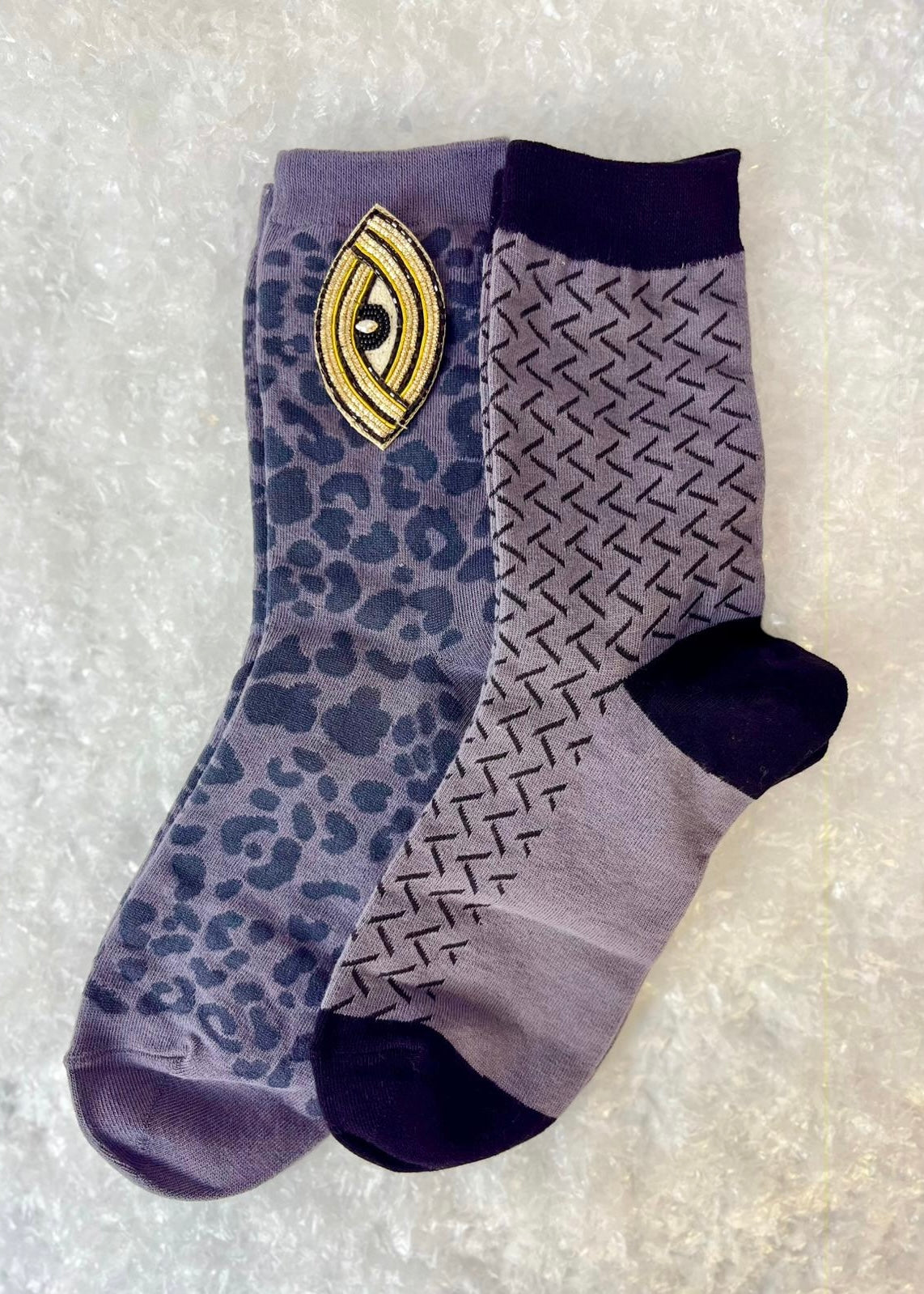 2er-Set Socken 'Auge' Lila