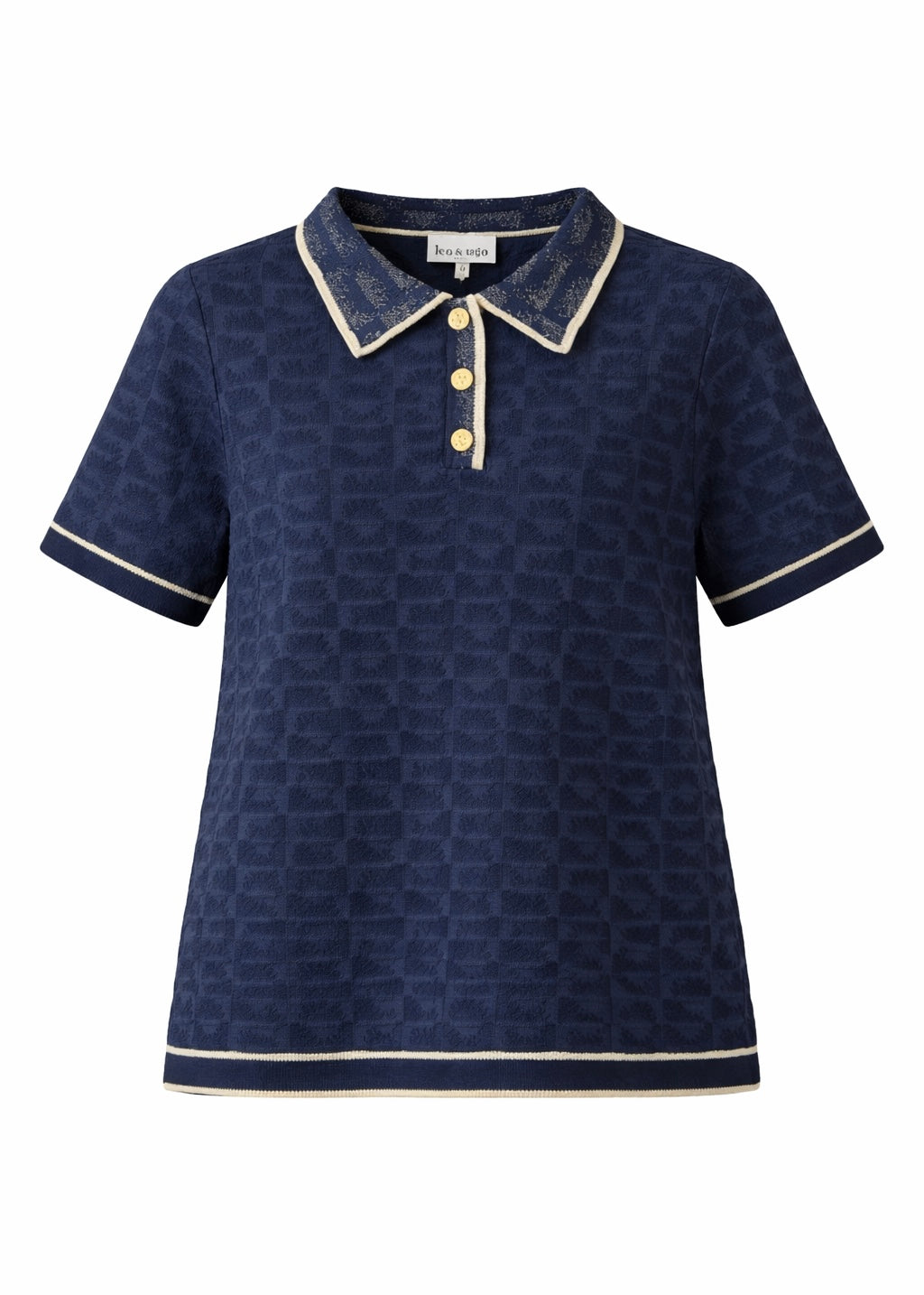 Strick-Poloshirt mit Lurex