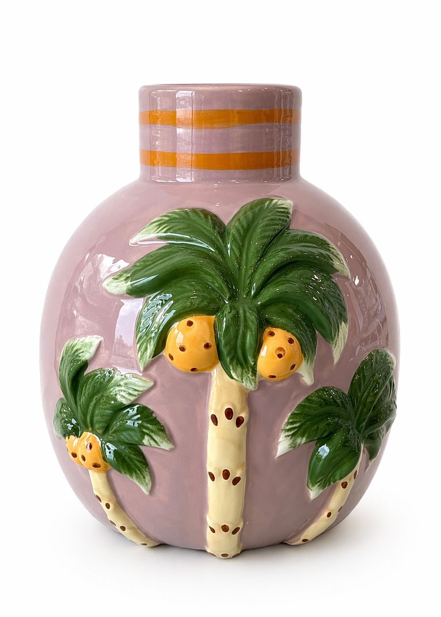 Keramik Vase S 'Palmen'
