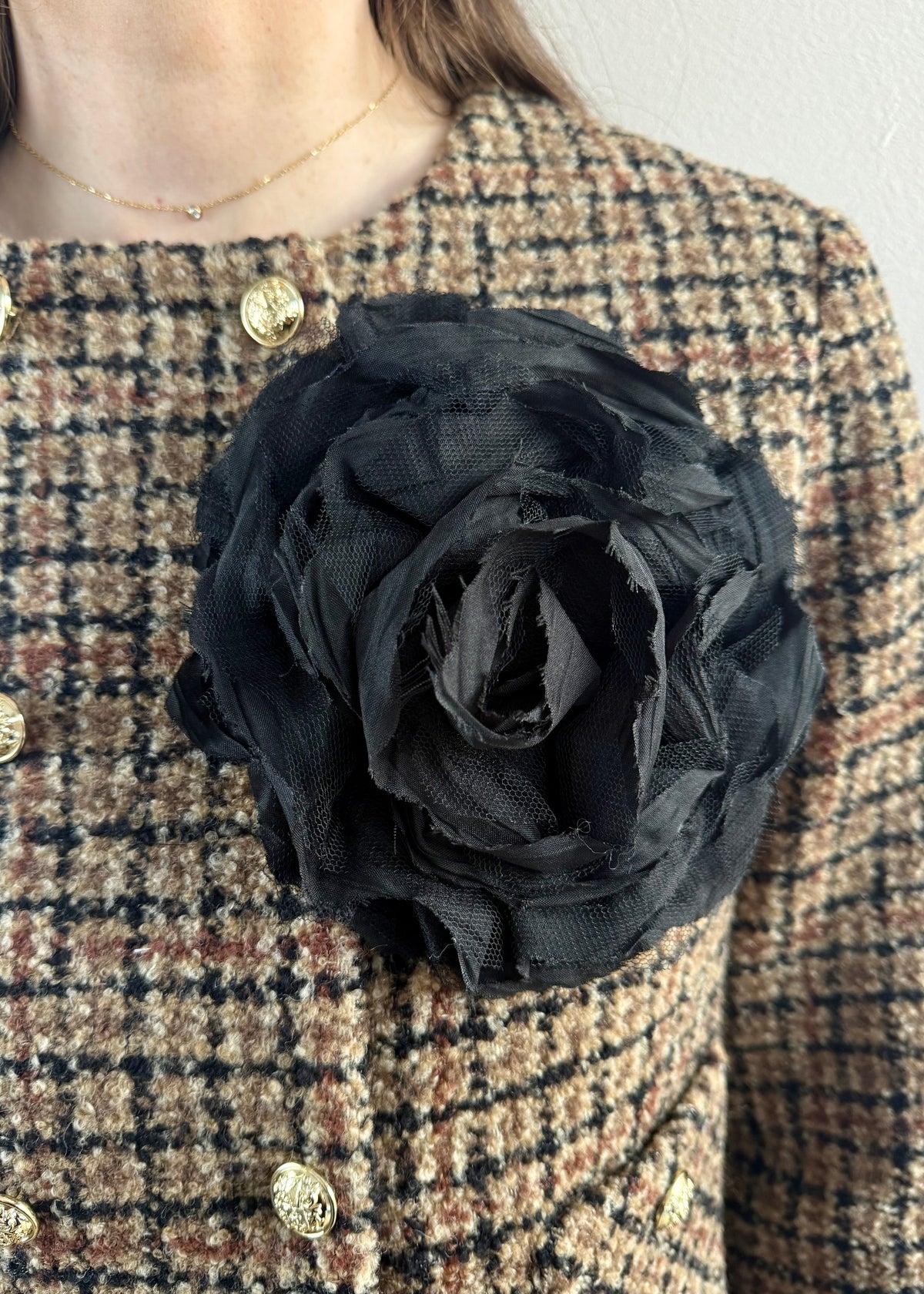 Brosche Blüte 'Schwarz'