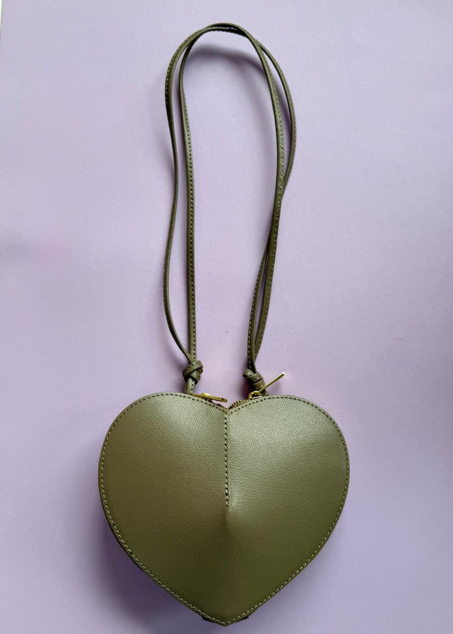 Schultertasche &#39;Herz&#39; Taupe