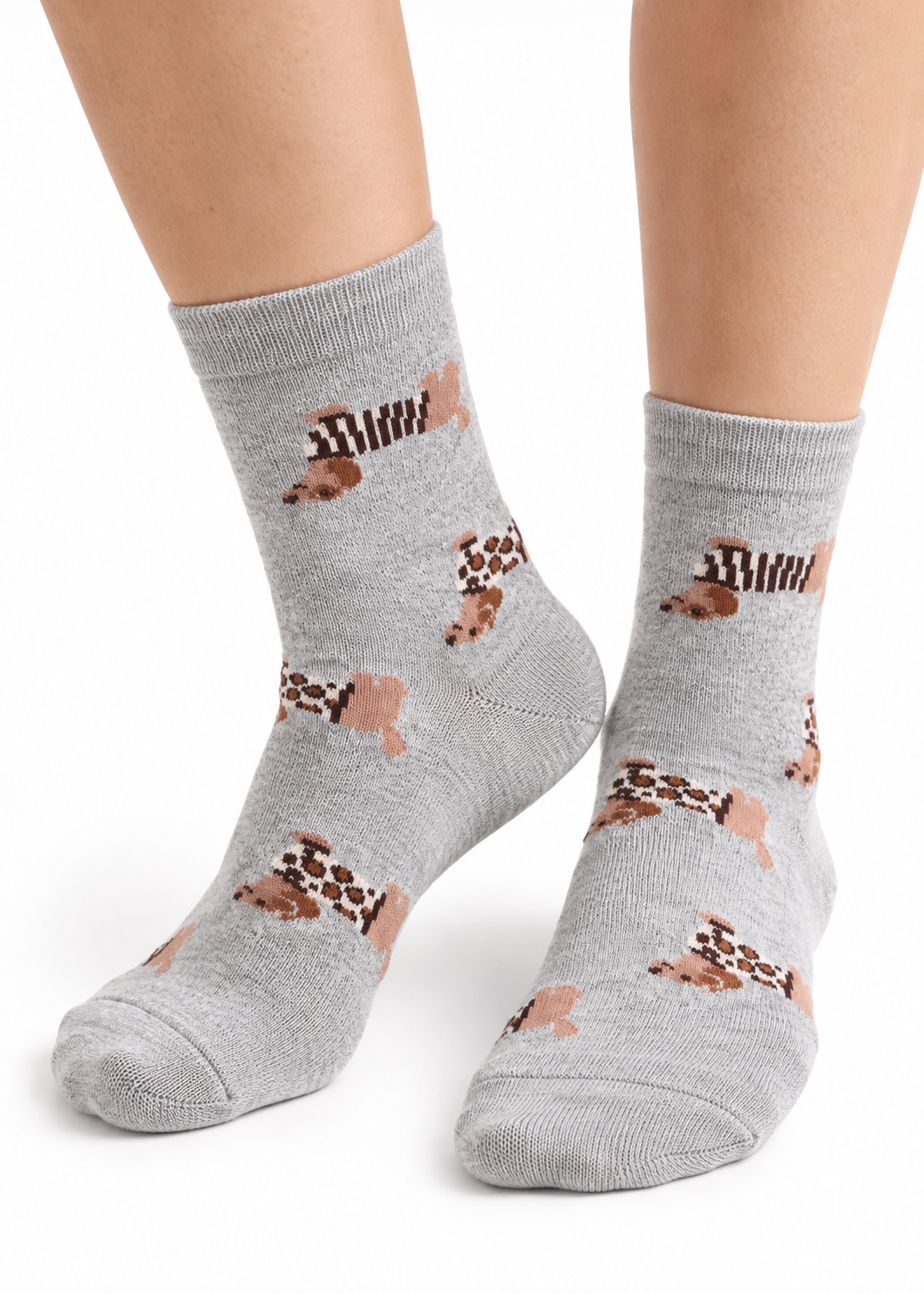 Socken 'Dackel' Grau