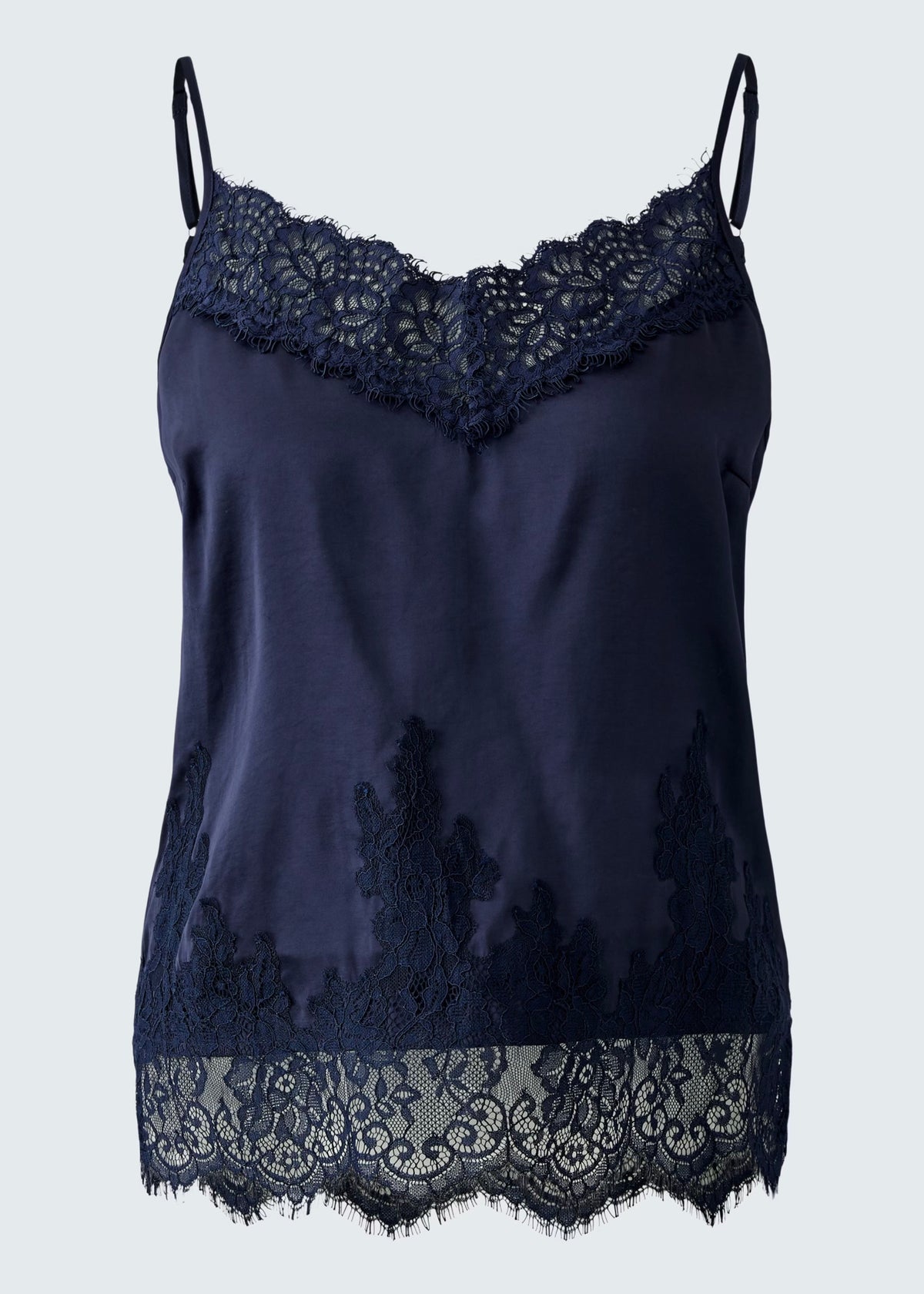 Trägertop mit Spitze &#39;Navy&#39;