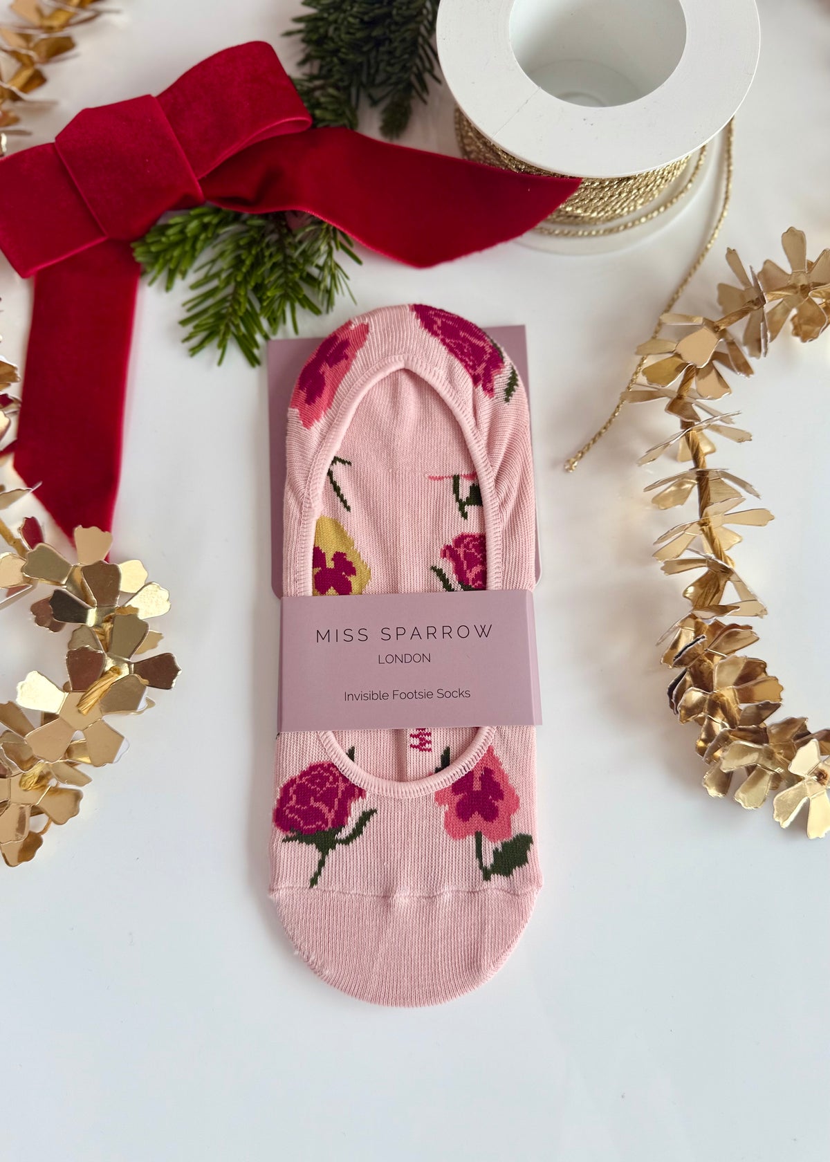 Füßlinge 'Blumen' Rosa