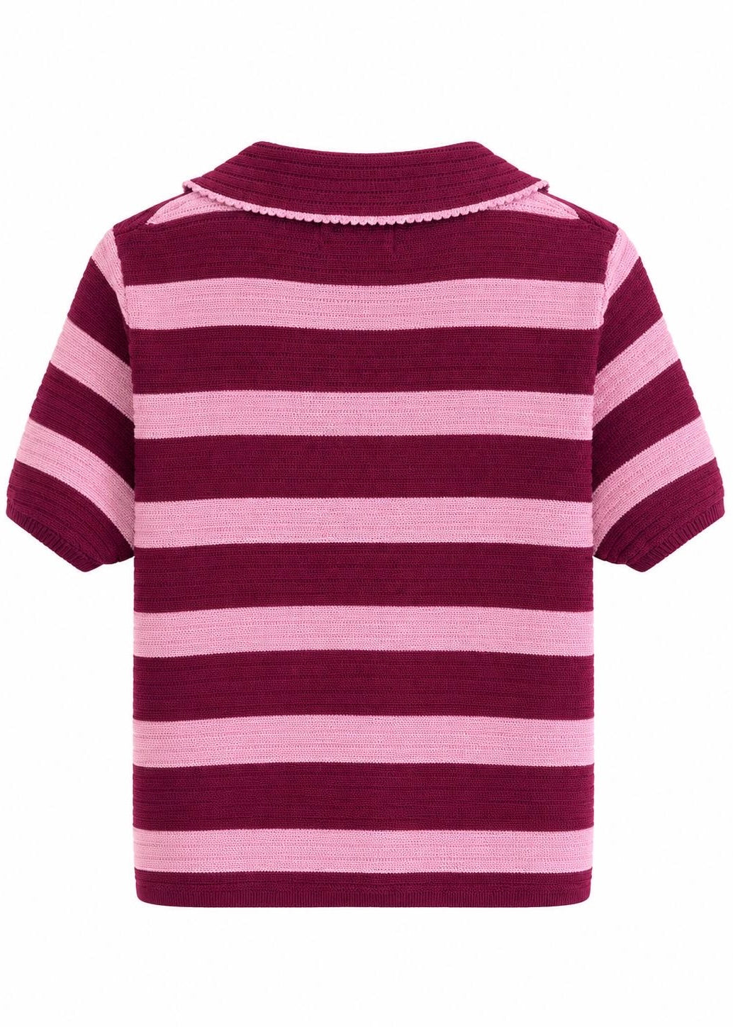 Strick-Poloshirt 'Rosa-Bordeaux'
