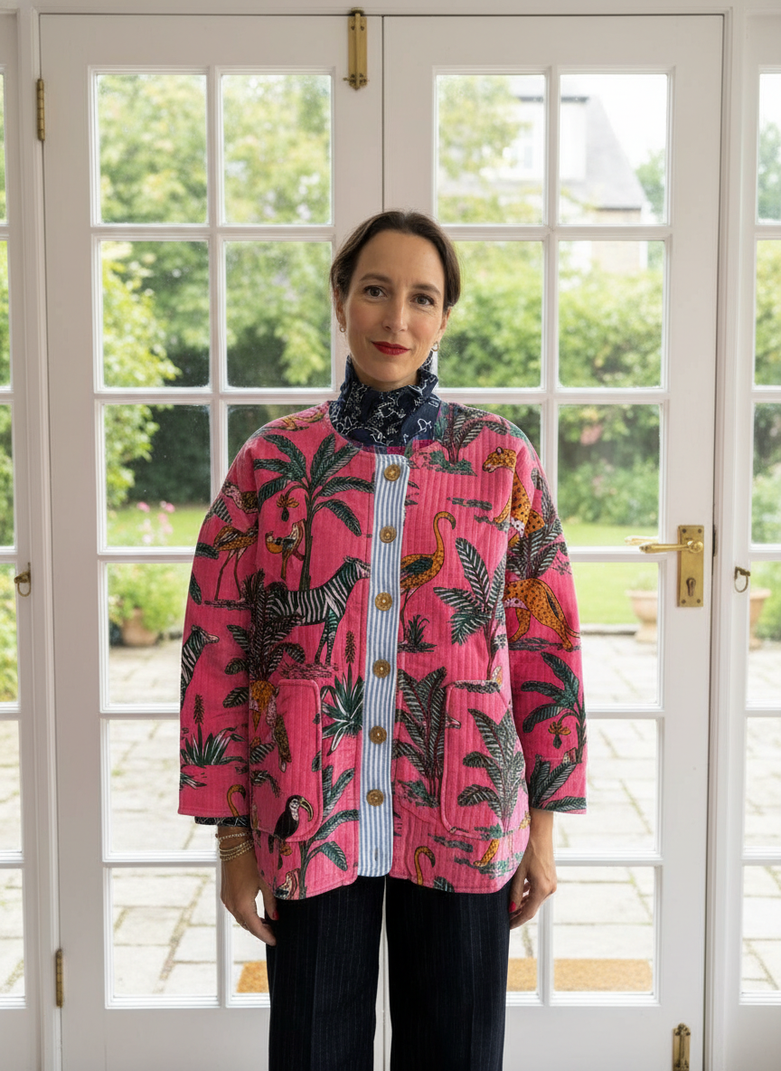 Jacke aus Samt 'Pink'