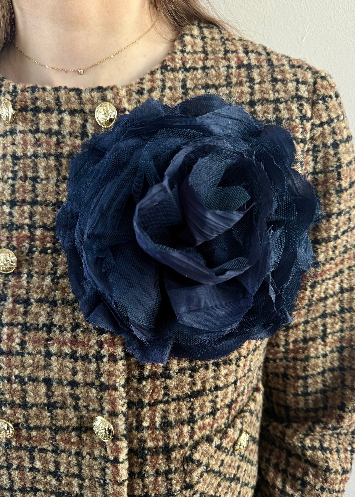 Brosche Blüte 'Navy'