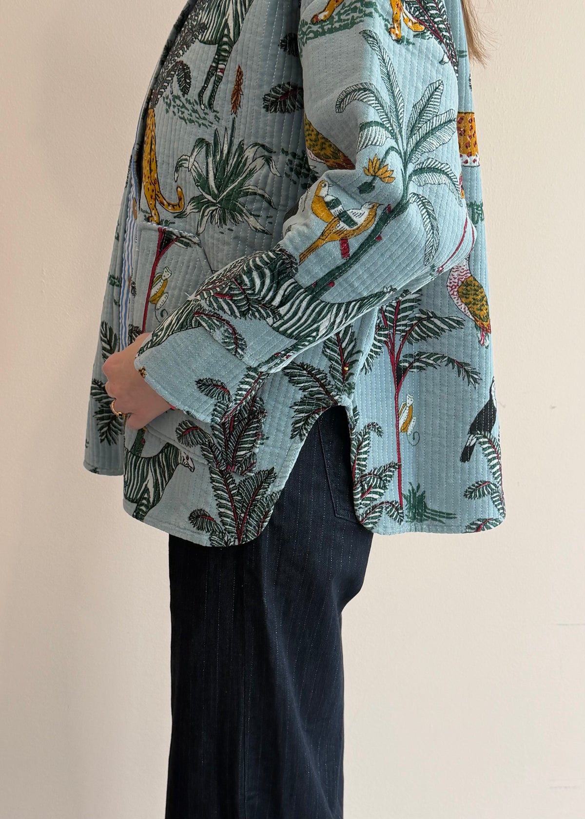 Jacke aus Samt 'Hellblau'