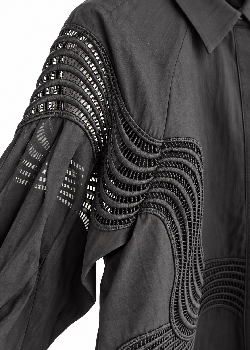 Hemdbluse mit Loch-Spitze