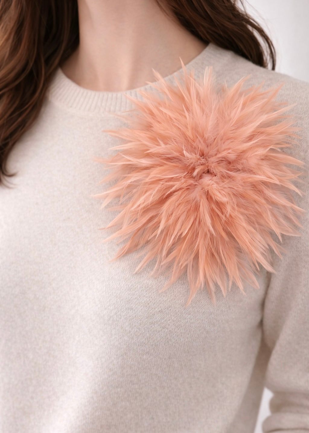 XL Federbrosche 'Rosa'