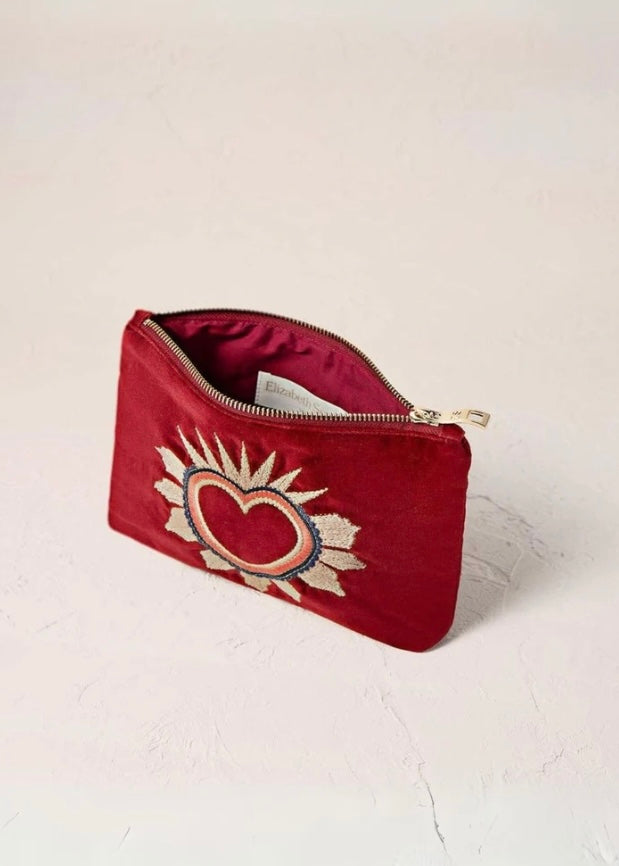 Kosmetik Clutch klein Samt &#39;Herz&#39;