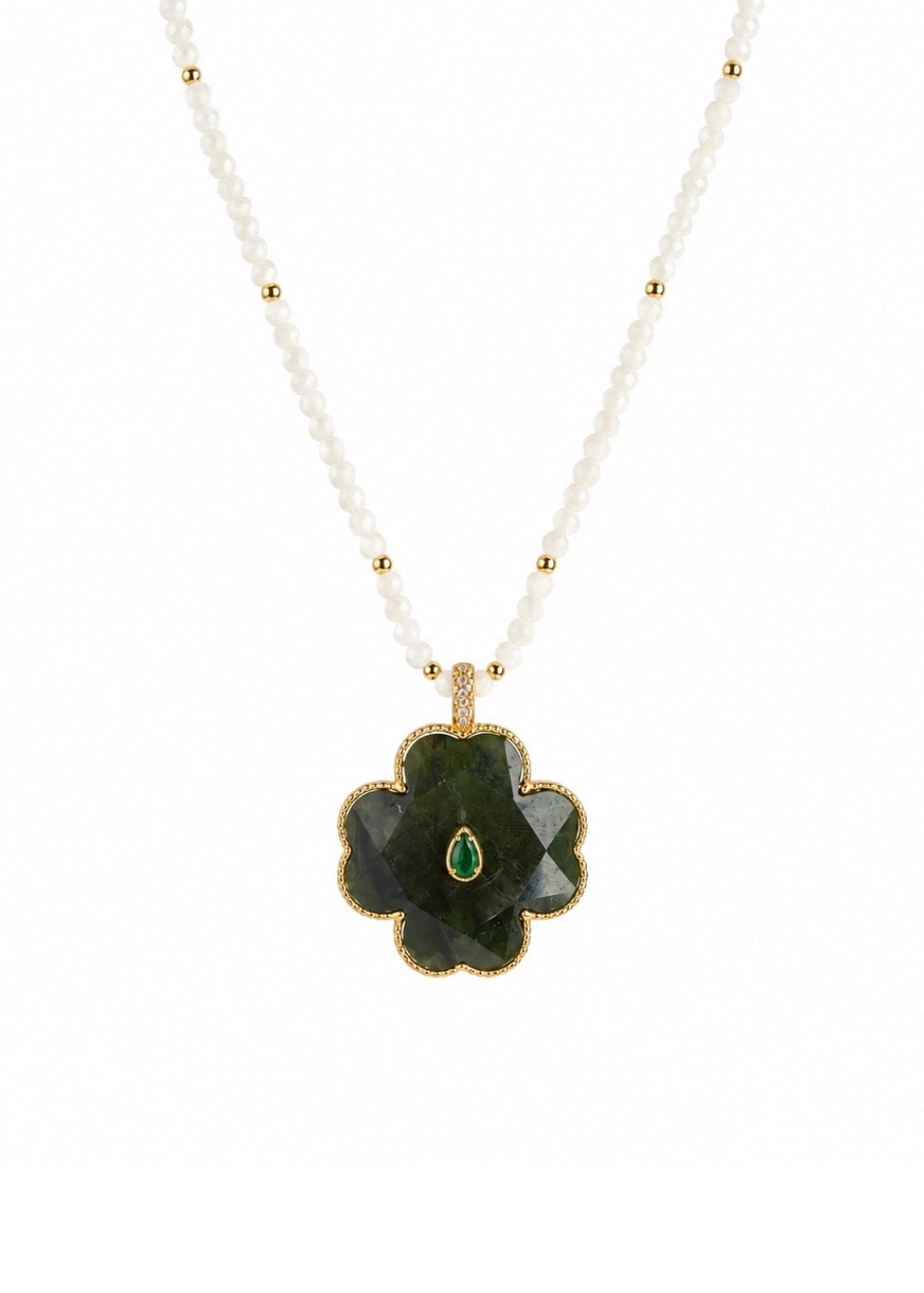 Kette 'Kleeblatt' Weiß