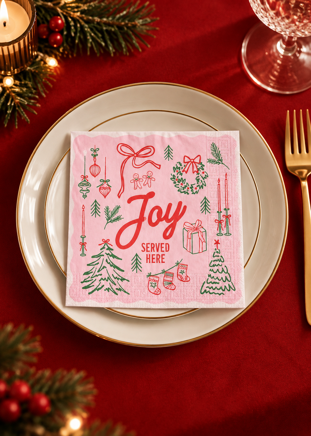 Servietten 'Joy served here'