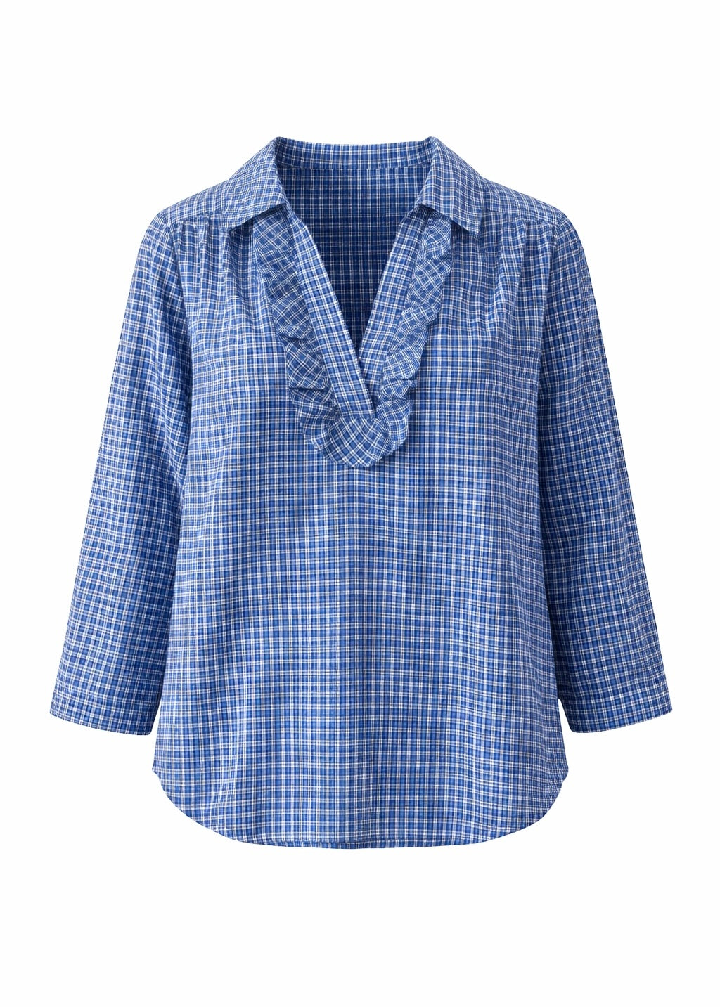 Bluse mit Volant 'Check'