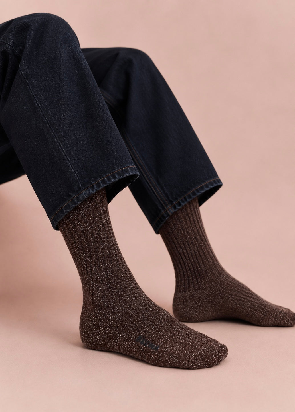 Socken mit Lurex 'Braun'
