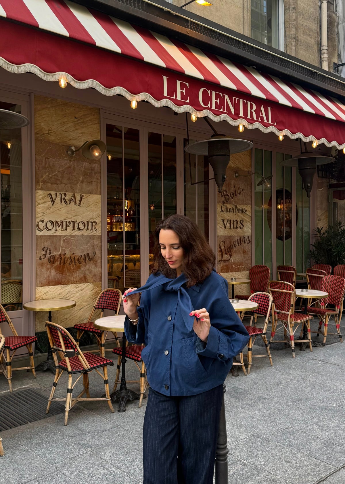 Leichte Baumwolljacke mit Kapuze 'Navy'