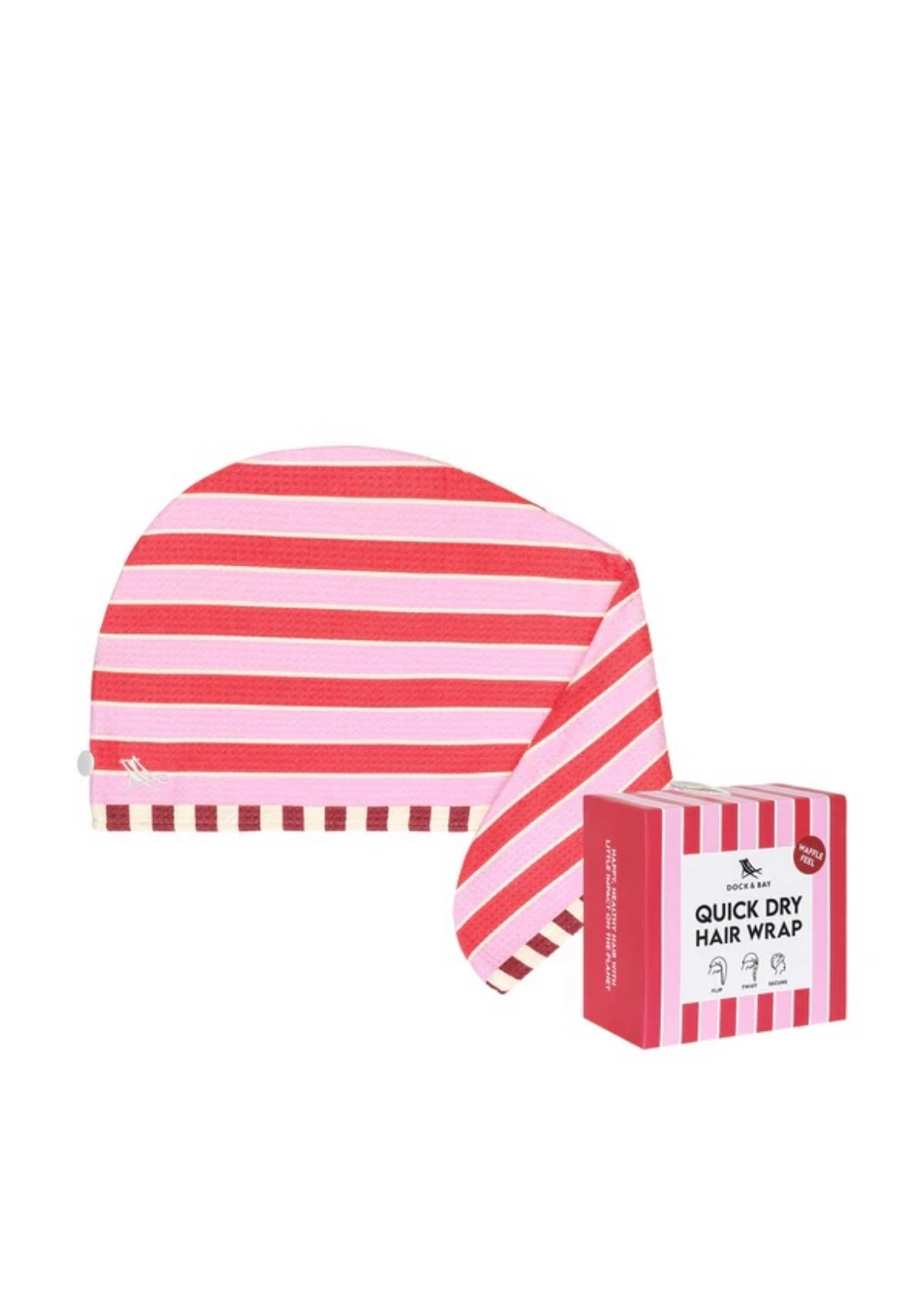 Haar Turban Stripes 'Rot-Rosa'