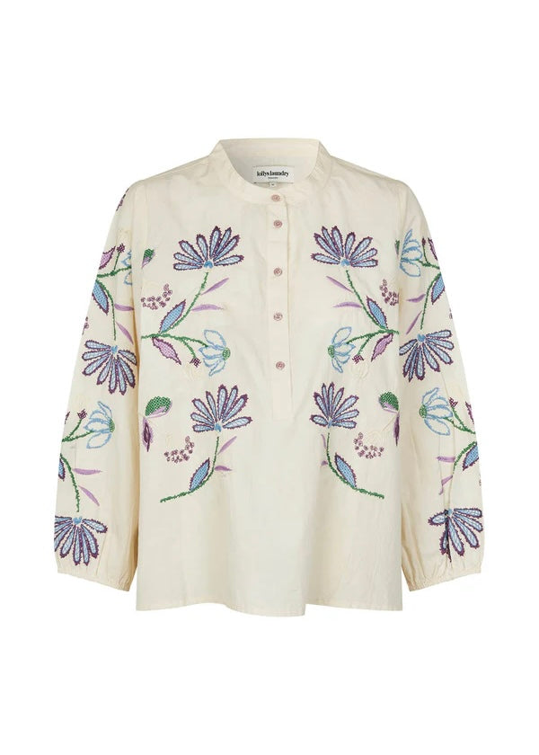Bluse mit Blumenstickerei